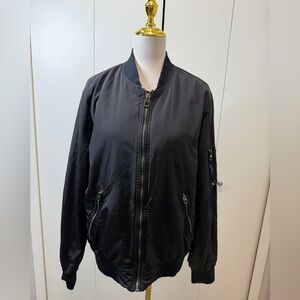 Zara Classic Black Bomber Jacket